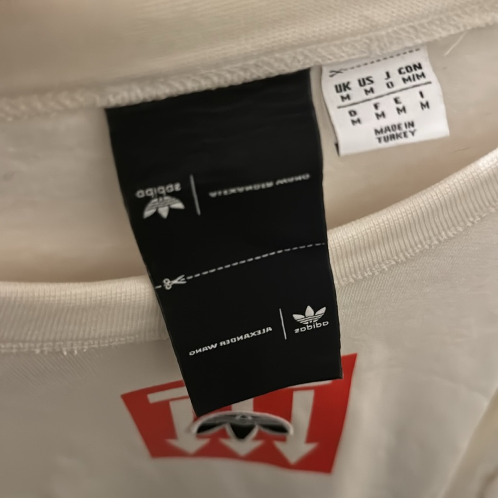ALEXANDER WANG x ADIDAS crew neck sweatshirt with red print on front & back Sz.M - Picture 14 of 15